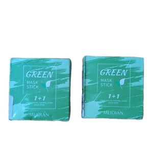 2  Meidian Green Mask SticK 1+1 Green Tea Oil Control Clean Solid Mask NEW